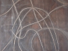 Non-miscible Instant 5 (charcoal & chalk on wood) 100cm x 100cm