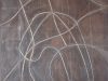 Non-miscible Instant 5 (charcoal & chalk on wood) 100cm x 100cm