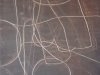 Non-miscible Instant 6 (charcoal & chalk on wood) 100cm x 100cm
